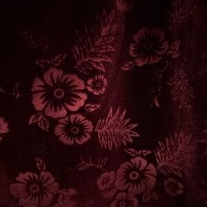 Deep burgundy velour floral pencil skirt by Nicopoly, size medium